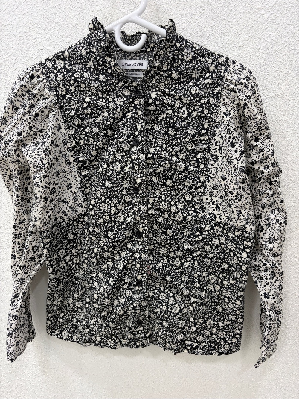 Overlover Black & White Floral Button-Up Blouse